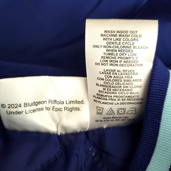 Def Leppard Youth Bomber Jacket Size 14/16 Navy Blue Polyester NWT - Picture 4 of 11